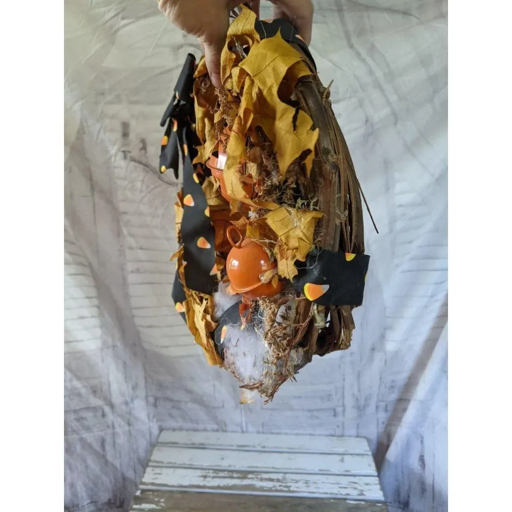 Halloween bell fall wreath hanging decor home